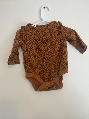GAP Brown Leopard Print Long-Sleeve Onesie